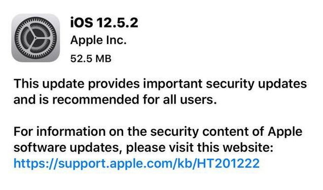 包河苹果手机维修分享iOS12.5.2发布，建议所有老苹果用户安装 